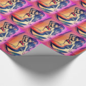 donkerharige zeemeermin roze cadeaupapier (Hoek)