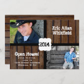 Donkerhout Aankondiging Afstuderen foto- (Voorkant / Achterkant)