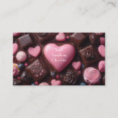 Donkerkleurige hartvormige chocolade visitekaartje (Voorkant)