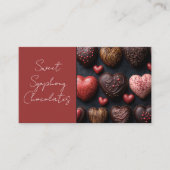 Donkerkleurige hartvormige chocolade visitekaartje (Voorkant)