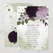 Donkerlicht paarse bloemen groene zitkaart kaart (Voorkant / Achterkant)