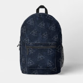 Donkermarineblauw Modern geometrisch patroon Naam Bedrukte Rugzak (Voorkant)