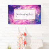 Donkernachtgradiënt galaxy glanzend Zodiac Starry  Spandoek (Insitu)