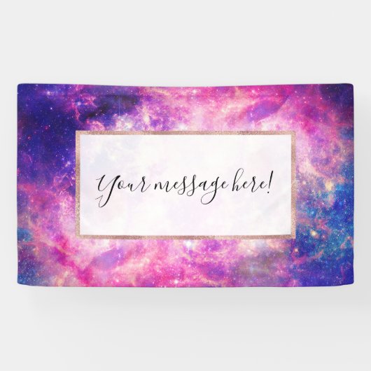 Donkernachtgradiënt galaxy glanzend Zodiac Starry  Spandoek (Horizontaal)