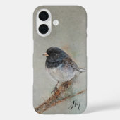 Donkerogige Junco Bird Painting Initialen Custom N Case-Mate iPhone Case (Achterkant)