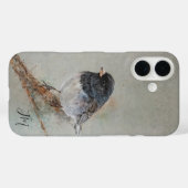 Donkerogige Junco Bird Painting Initialen Custom N Case-Mate iPhone Case (Achterkant (horizontaal))