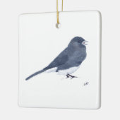 Donkerogige Junco Keramisch Ornament (Links)