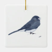 Donkerogige Junco Keramisch Ornament (Achterkant)