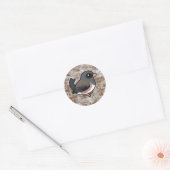 Donkerogige Junco (roze) Ronde Sticker (Envelop)