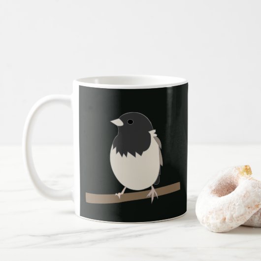 Donkerogige Junco Vogelkunst Koffiemok (Met donut)