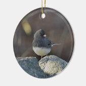 Donkeroogige junco keramisch ornament (Links)
