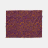 donkeroranje paarse bloemmotief fleece deken (Voorkant (Horizontaal))