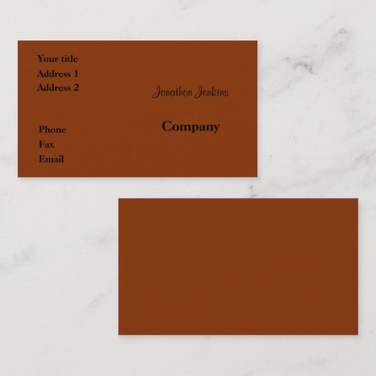 Donkeroranje Visitekaartje (Voorkant / Achterkant)