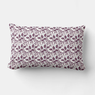 Donkerpaars bladpatroon, Elegante botanische print Kussen