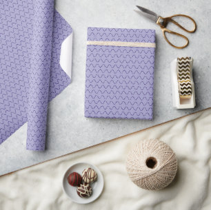 Donkerpaarse golvende gestippelde lijnen op lavend cadeaupapier