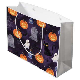 Donkerpaarse griezelige Halloween-olieverfschilder Groot Cadeauzakje