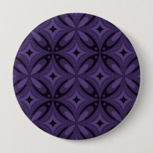 Donkerpaarse Kleurige Retro Patroon Ronde Button 4,0 Cm