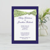 Donkerpaarse Lichtgroene Stippen Post Bruiloft Ce Kaart (Staand voorkant)