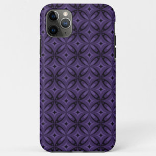 Donkerpaarse Retro Patroon iPhone 11 Pro Max Hoesje