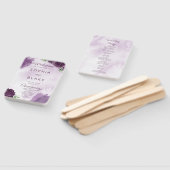 Donkerpaarse Rozen Bloem Gothic Huwelijksprogramma Handwaaier (Niet-gemonteerd)