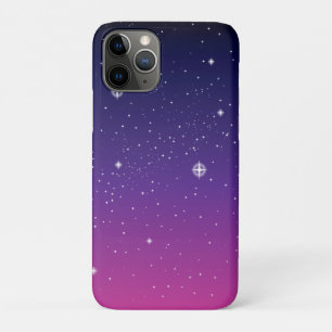 Donkerpaarse sterrenhemel iPhone 11 pro hoesje