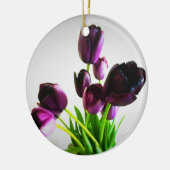 Donkerpaarse tulpen keramisch ornament (Links)