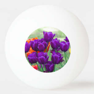Donkerpaarse tulpen legpuzzel pingpongballen
