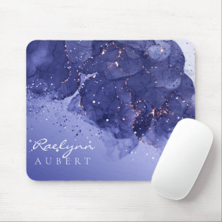 Donkerpaarse Waterverf Ink Glitter Muismat