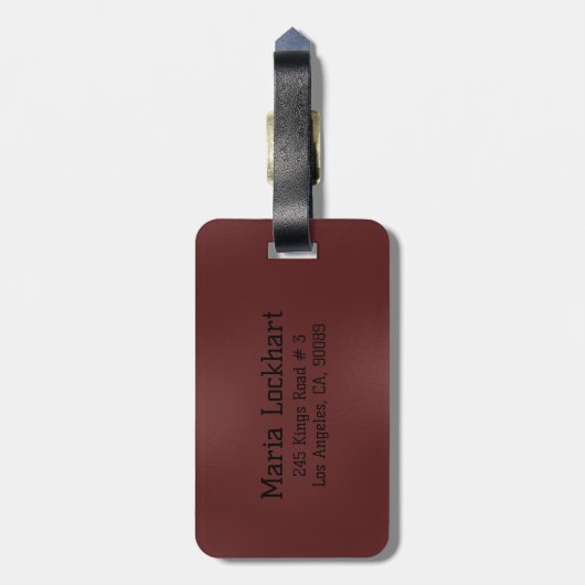 Donkerrode abstracte achtergrond bagagelabel (Achterkant verticaal)