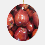 Donkerrode appels keramisch ornament (Links)