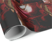 Donkerrode blaadolie cadeaupapier (Rol Hoek)