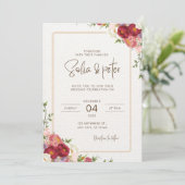 Donkerrode Bloedweddenschap Kaart (Staand voorkant)