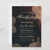 Donkerrode Botanische Gotische Boho Bloemen Handva Kaart (Voorkant)