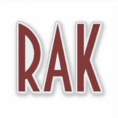 Donkerrode Bourgogne Monogram Sticker (Voorkant)