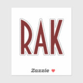 Donkerrode Bourgogne Monogram Sticker (Vel)