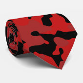 Donkerrode Camo in zwart en dieprood Stropdas (Opgerold)