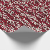 Donkerrode Confetti kerst Cadeaupapier (Hoek)