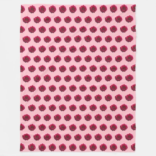 Donkerrode Dahlia Flower Seamless Pattern op Fleece Deken (Voorkant)
