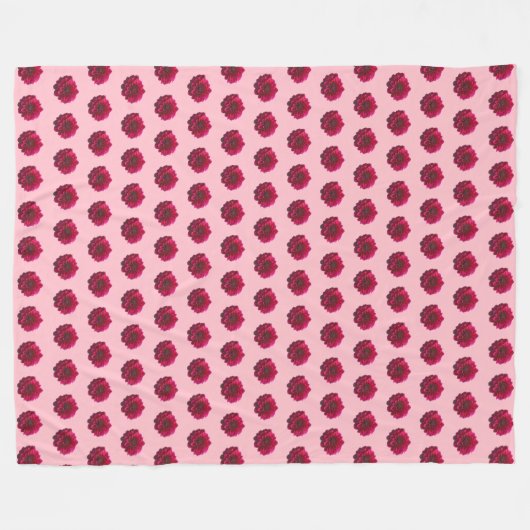 Donkerrode Dahlia Flower Seamless Pattern op Fleece Deken (Voorkant (Horizontaal))