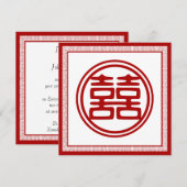 Donkerrode dubbele gelukzaligheid - Fantasie Kaart (Voorkant / Achterkant)