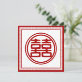 Donkerrode dubbele gelukzaligheid - Fantasie Kaart (Staand voorkant)