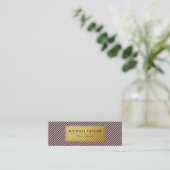 Donkerrode en witte strepen mini visitekaartje (Staand voorkant)