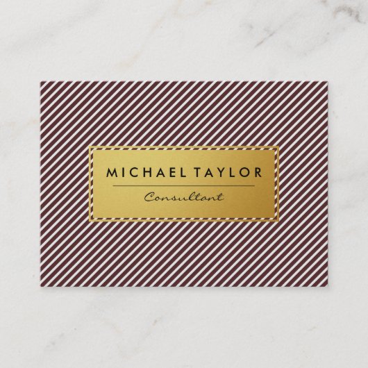 Donkerrode en witte strepen visitekaartje (Voorkant)
