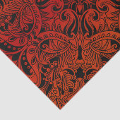  donkerrode en zwarte Paisley Tissuepapier (Detail)
