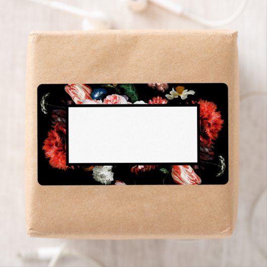 Donkerrode en zwarte platte Adresetiketten Etiket (Insitu)