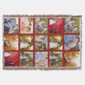 Donkerrode fotocollage deken (Voorkant)