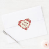 Donkerrode geruite Valentijnsjampotstickerlabels Hart Sticker (Envelop)