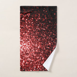 Donkerrode glitters glinsteren handdoek