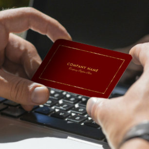 Donkerrode gouden rand en typografie visitekaartje