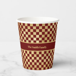 Donkerrode goudpapierbekertje papieren bekers